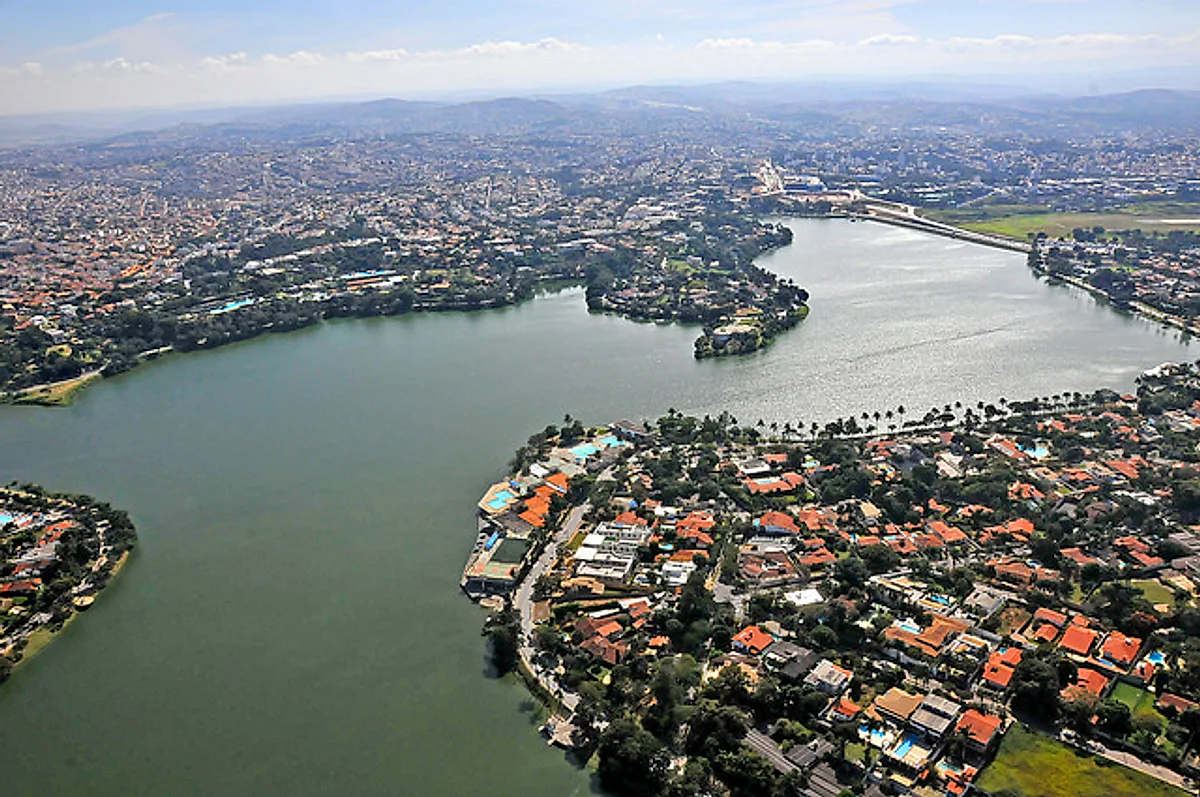 Vista aérea da Lagoa da Pampulha, em Belo Horizonte
